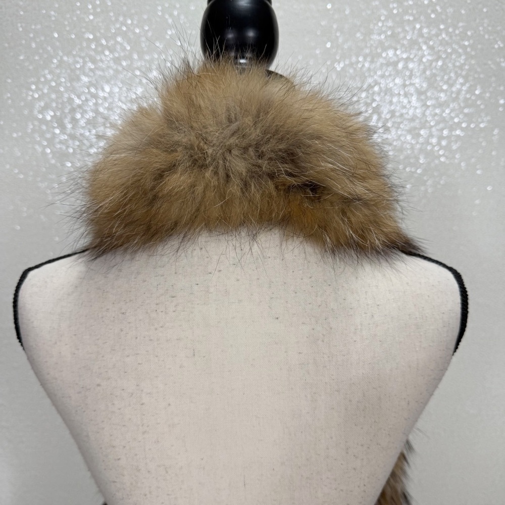 “Christian Dior Genuine Fur Stole Scarf Wrap • Tan/ black Fox Fur Scarf Boa - Picture 7 of 16